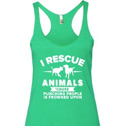 Animal Rescue Ladies Tri Blend Racerback Tank Top Animal Rescue Ladies Tri Blend Racerback Tank Top