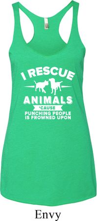 Animal Rescue Ladies Tri Blend Racerback Tank Top