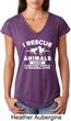 Animal Rescue Ladies Tri Blend V-Neck Shirt