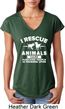 Animal Rescue Ladies Tri Blend V-Neck Shirt