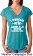 Animal Rescue Ladies Tri Blend V-Neck Shirt