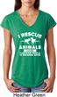 Animal Rescue Ladies Tri Blend V-Neck Shirt