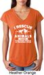 Animal Rescue Ladies Tri Blend V-Neck Shirt