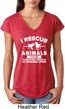 Animal Rescue Ladies Tri Blend V-Neck Shirt