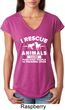 Animal Rescue Ladies Tri Blend V-Neck Shirt