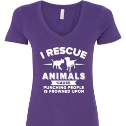 Animal Rescue Ladies V-Neck Shirt Animal Rescue Ladies V-Neck Shirt