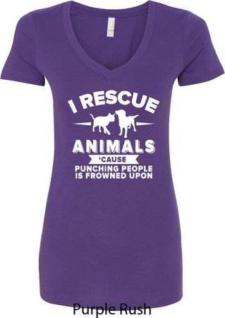 Animal Rescue Ladies V-Neck Shirt
