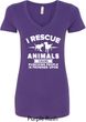 Animal Rescue Ladies V-Neck Shirt