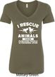 Animal Rescue Ladies V-Neck Shirt