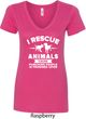 Animal Rescue Ladies V-Neck Shirt