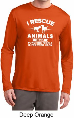 Animal Rescue Mens Dry Wicking Long Sleeve Shirt