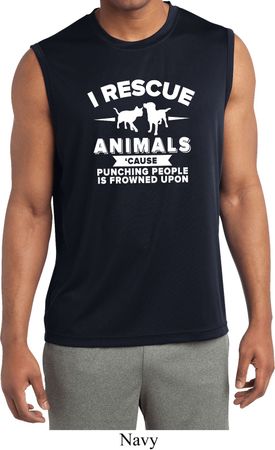 Animal Rescue Mens Sleeveless Moisture Wicking Shirt