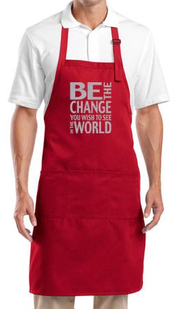 Apron Be The Change Full Length Apron with Pockets