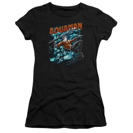 Aquaman Juniors Shirt Bubbles Black T-Shirt