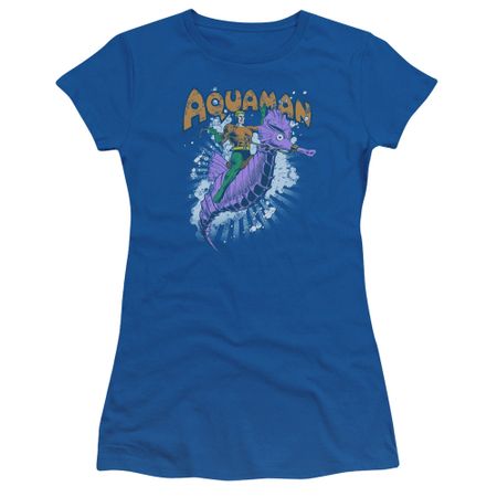 Aquaman Juniors Shirt Ride Free Royal Blue T-Shirt