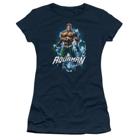 Aquaman Juniors Shirt Water Powers Navy T-Shirt