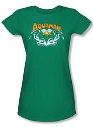 Aquaman Juniors T-shirt - Aquaman Splash Kelly Green