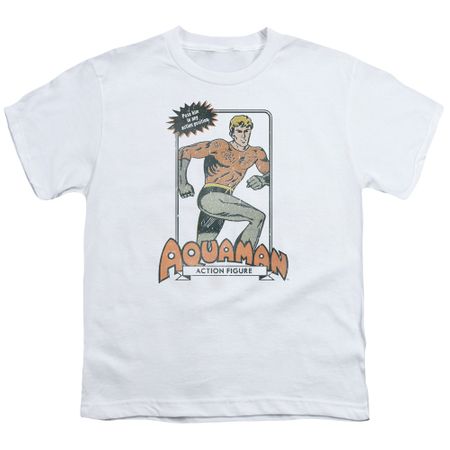 Aquaman Kids Shirt Action Figure White T-Shirt