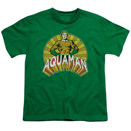 Aquaman Kids Shirt Hands On Hips Kelly Green T-Shirt