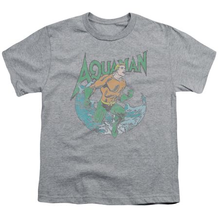 Aquaman Kids Shirt Wave Athletic Heather T-Shirt