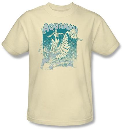 Aquaman Kids T-shirt - Catch A Wave DC Comics Cream Youth
