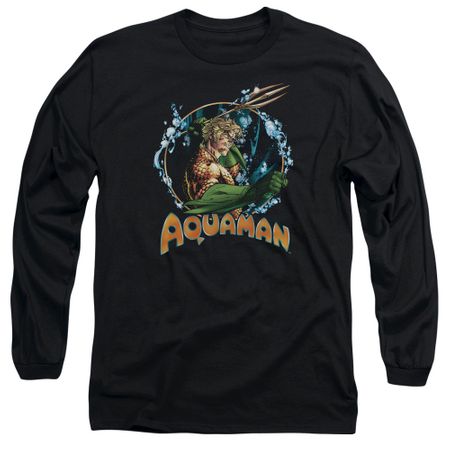 Aquaman Long Sleeve Shirt Ruler Of The Seas Black Tee T-Shirt
