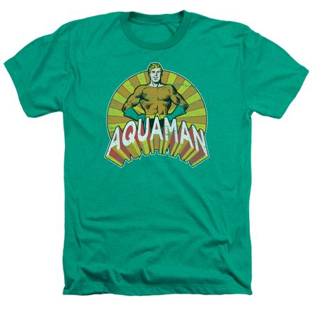 Aquaman Shirt Hands On Hips Heather Kelly Green T-Shirt