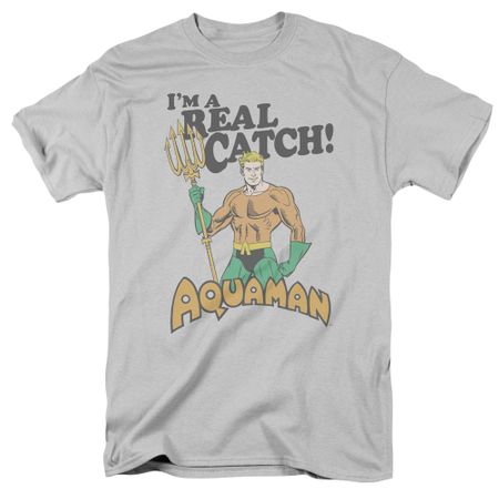 Aquaman Shirt Real Catch Silver T-Shirt
