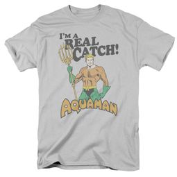 Aquaman Shirt Real Catch Silver T-Shirt