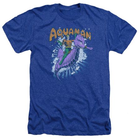 Aquaman Shirt Ride Free Heather Royal Blue T-Shirt