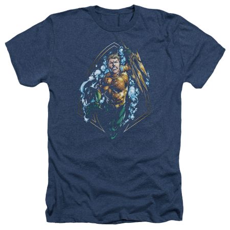Aquaman Shirt Thrashing Heather Navy T-Shirt