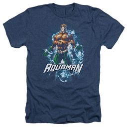 Aquaman Shirt Water Powers Heather Navy T-Shirt