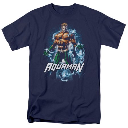 Aquaman Shirt Water Powers Navy T-Shirt