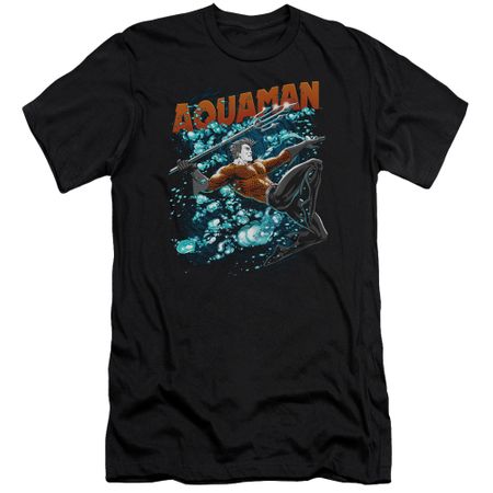 Aquaman Slim Fit Shirt Bubbles Black T-Shirt