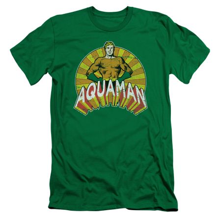 Aquaman Slim Fit Shirt Hands On Hips Kelly Green T-Shirt