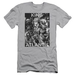 Aquaman Slim Fit Shirt King Of Atlantis Silver T-Shirt