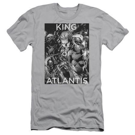 Aquaman Slim Fit Shirt King Of Atlantis Silver T-Shirt
