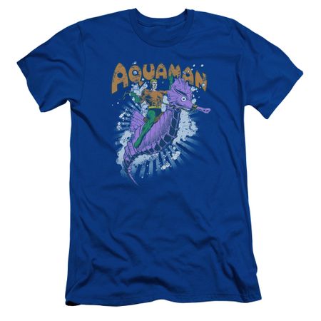 Aquaman Slim Fit Shirt Ride Free Royal Blue T-Shirt