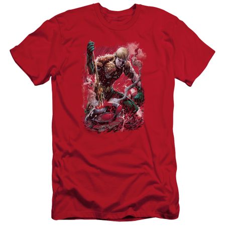 Aquaman Slim Fit Shirt Stabbed Red T-Shirt