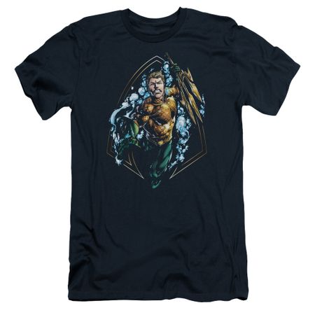 Aquaman Slim Fit Shirt Thrashing Navy T-Shirt
