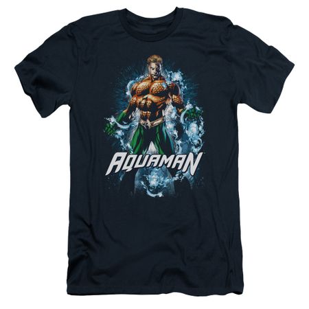 Aquaman Slim Fit Shirt Water Powers Navy T-Shirt