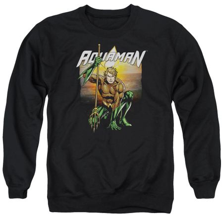 Aquaman Sweatshirt Beach Sunset Adult Black Sweat Shirt