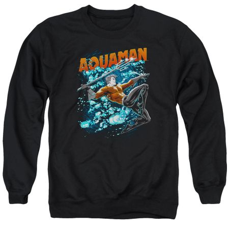 Aquaman Sweatshirt Bubbles Adult Black Sweat Shirt