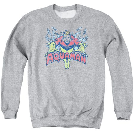 Aquaman Sweatshirt Splish Splash Adult Athletic Heather Sweat Shirt