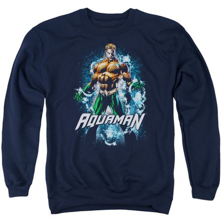 Aquaman Sweatshirt Water Powers Adult Navy Sweat Shirt