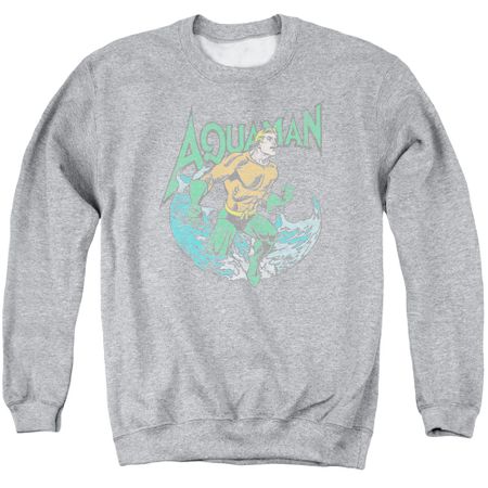 Aquaman Sweatshirt Wave Adult Athletic Heather Sweat Shirt