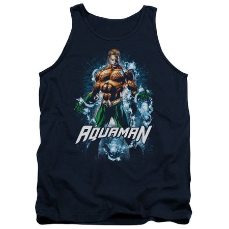 Aquaman Tank Top Water Powers Navy Tanktop