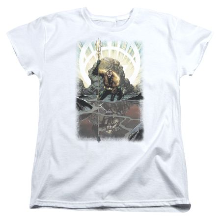 Aquaman Womens Shirt Reflection White T-Shirt