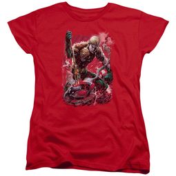 Aquaman Womens Shirt Stabbed Red T-Shirt Aquaman Womens Shirt Stabbed Red T-Shirt
