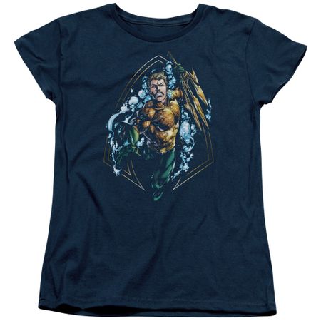 Aquaman Womens Shirt Thrashing Navy T-Shirt